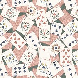 Cream/Dark Pink - Playing Cards
